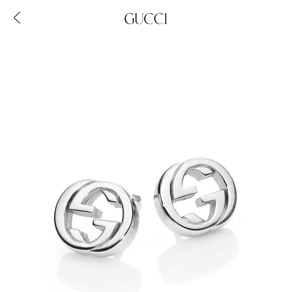 Gucci Interlocking G Sterling Silver Stud Earrings